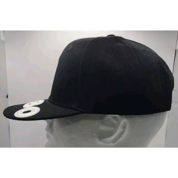 Black Snapback Embroidered 80 On Visor‎ Hat Cap - Picture 4 of 7